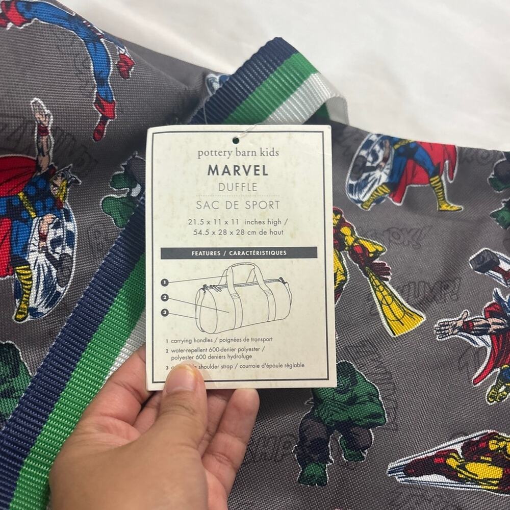 NWT Pottery Barn Kid Marvel Avengers Duffel Bag Sleepover Travel Vacation Disney - Picture 3 of 8